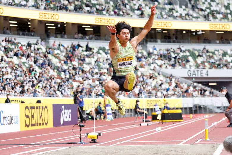 【セイコーゴールデングランプリ2022】男子走幅跳、山川夏輝選手が優勝!